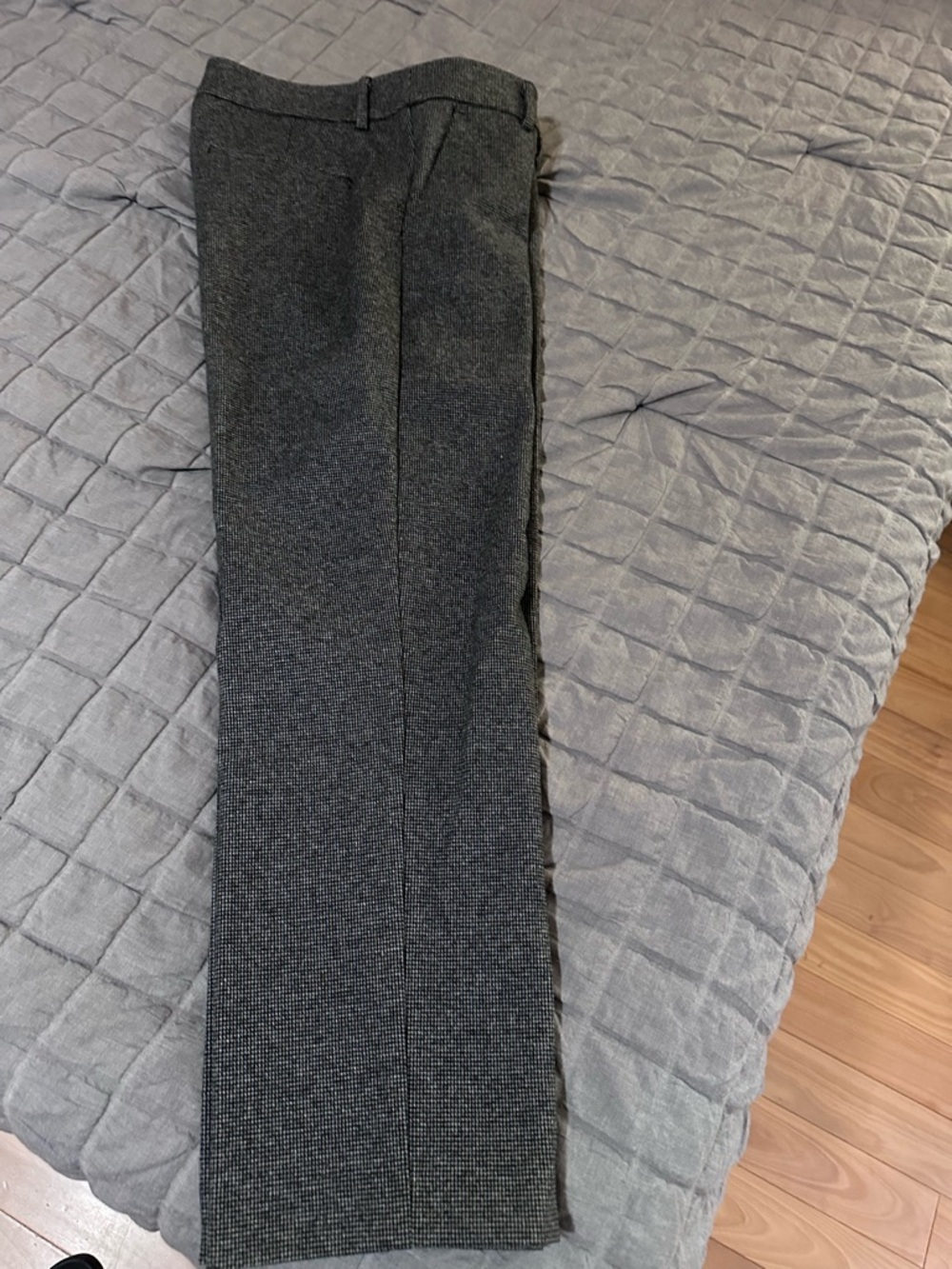 LOFT Gray Straight-Leg Wool-Blend Pants - Picture 7 of 9